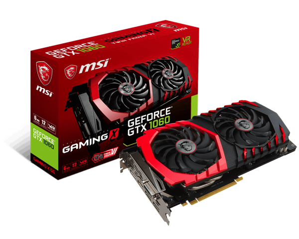 VGA MSI NVIDIA GeForce&#174; GTX 1060 6GB GDDR5 (GTX 1060 GAMING X 6G) _1118KT